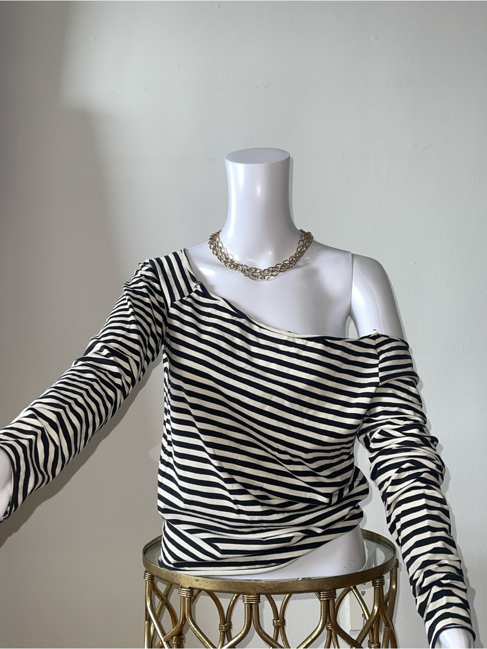 Striped Long Sleeve Off The Shoulder